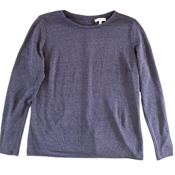 Reiss Milly Long sleeve Faux Button back Top in Blue - Picture 10 of 10